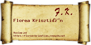 Florea Krisztián névjegykártya